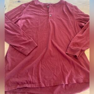 Northcrest‎ Men's Maroon Long Sleeve Henley